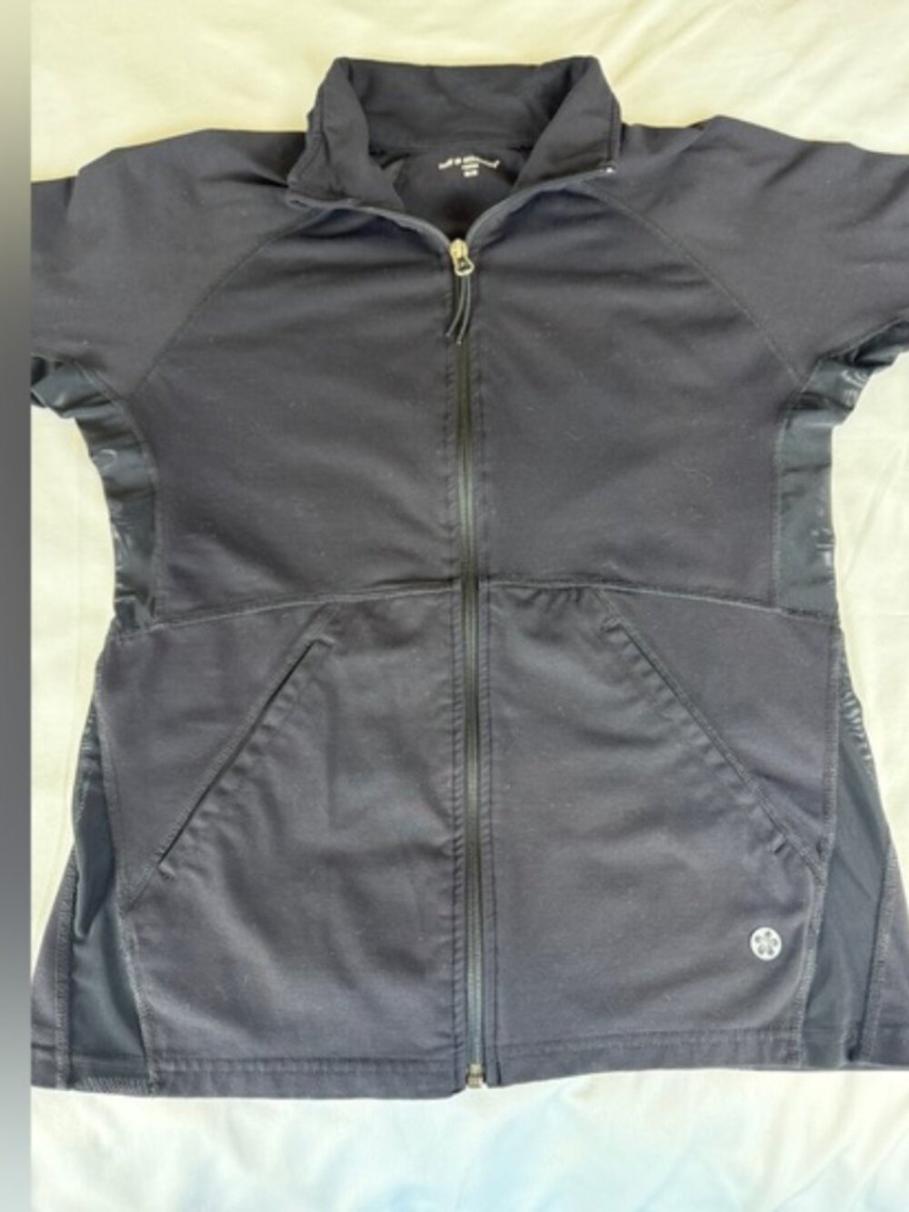 Tuff Athletics Women's Jacket Size M Black Full Zip Mesh Panels Stretch Active - Picture 4 of 14